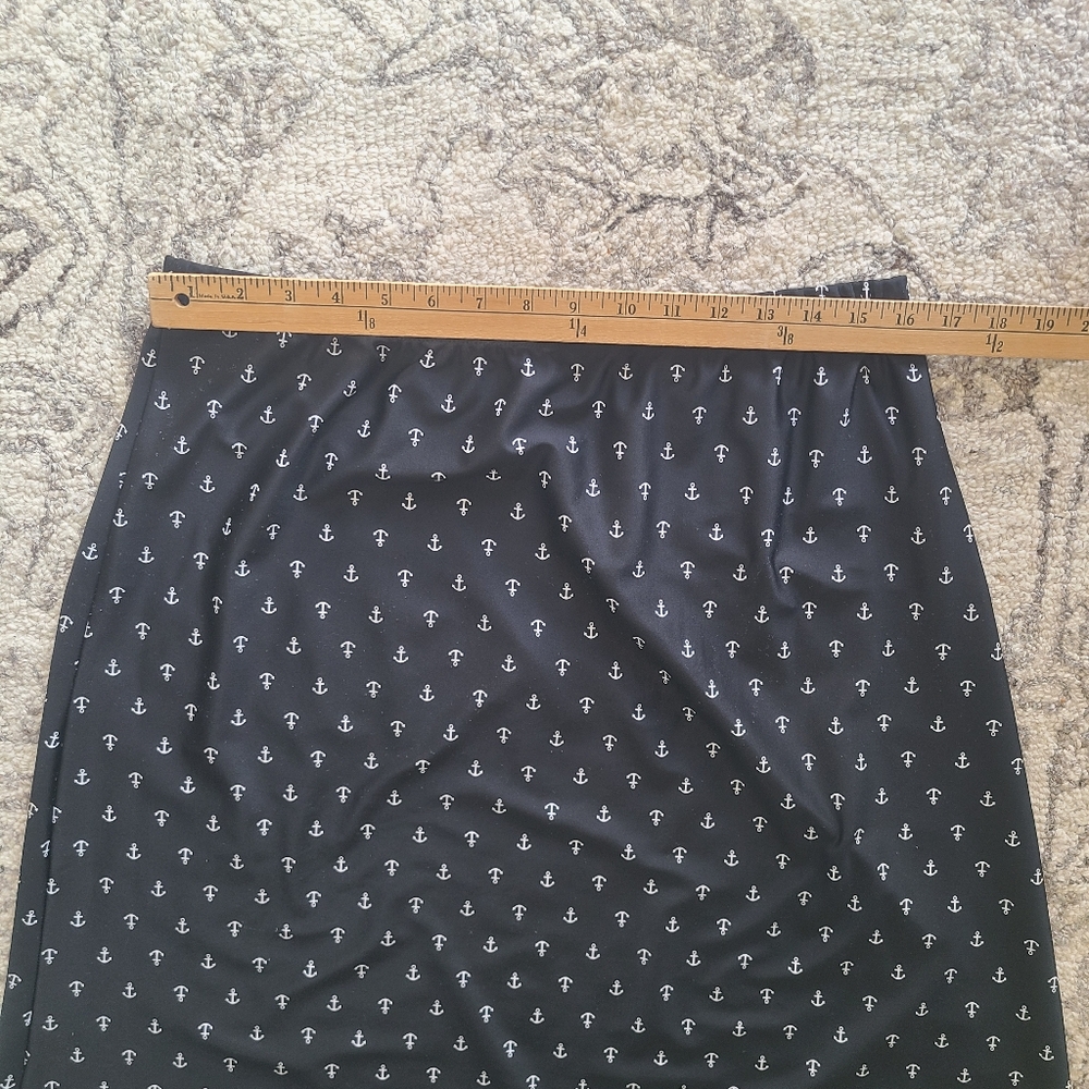 Athletic Sports Modest Skirt a-line Flexible black with anchors - Picture 7 of 7
